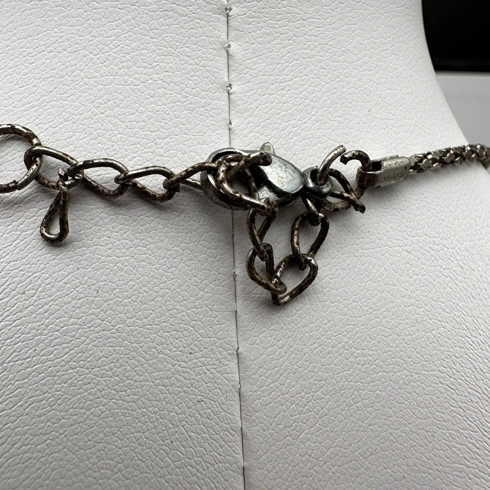Vintage 90s Borealis Flower Pendant Necklace Boho Women's Classic Jewelry
